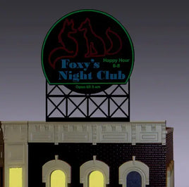 N/HO Miller Engineering Small Foxy's Night Club Billboard 44-2252 - MPM Hobbies