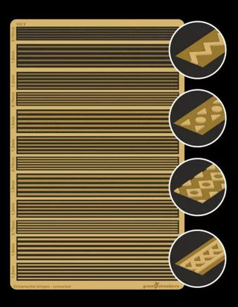 Green Strawberry Ornamental stripes - universal Vol.V BWG004-5