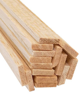 Bud Nosen Balsa Wood Stick 1/8" x 1/2" x 36" (15/pkg) 1047