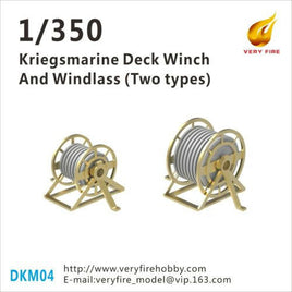 1/350 Veryfire DKM Kriegsmarine Deck Winch and Windlass (2 Types 22 Sets) DKM04