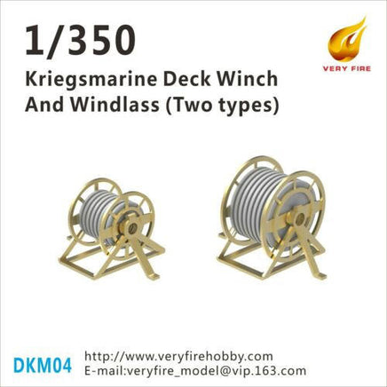 1/350 Veryfire DKM Kriegsmarine Deck Winch and Windlass (2 Types 22 Sets) DKM04