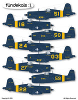 1/48 Fundekals USNR CORSAIRS & HELLCATS 48029