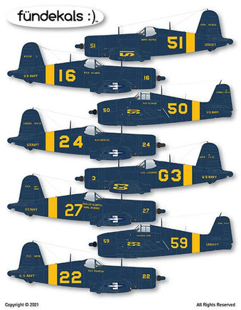 1/48 Fundekals USNR CORSAIRS & HELLCATS 48029