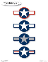 1/72 Fundekals STARS & BARS STANDARD WWII 72008