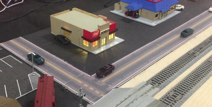HO Easy Streets Aged Asphalt Straight Section Road - Interstate (Qty 2) 315-3033 - MPM Hobbies