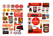 Collection of various food product labels on a white background