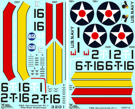 1/32 Gold Medal Decals - TBD-1 Devastator Trumpeter - Early Set 1 3201D
