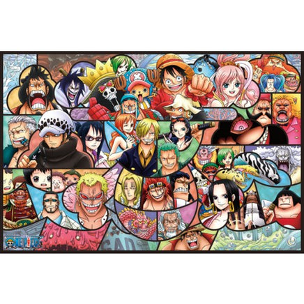Collage of various animated characters from different anime series on a white background
