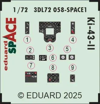 1/72 Eduard Ki-43-II SPACE SPACE for ARMA HOBBY kit 3DL72058