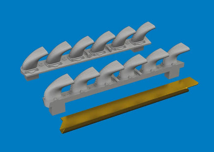 1/72 Eduard Bf 109G-6 exhaust stacks PRINT Brassin for TAMIYA kit D72054