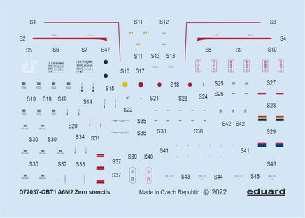 1/72 Eduard A6M2 stencils for TAMIYA/AIRFIX/HASEGAWA D72037