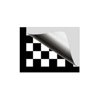 Checkered flag decal on a white background