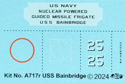 1/600 Atlantis Model USS Bainbridge Frigate 717