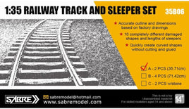 1/35 Sabre Model RAILWAY TRACK AND SLEEPER SET (2 PCS Length 35.71 cm) 35B06-A
