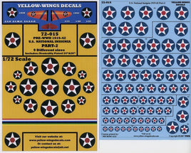 Yellow-Wings Decals packaging with U.S. National insignia decals on a blue background