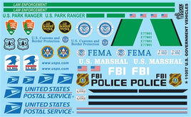 1/24-1/25 Gofer U.S. Government Vehicles Model Car Decal Sheet 11057