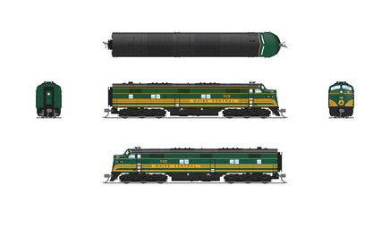 N Broadway Ltd EMD E7A MEC 708 Green & Dulux Gold, No-Sound/DCC-Ready 8793