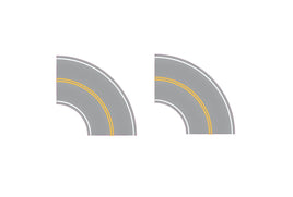 HO Easy Streets Aged Asphalt Tight Turn - No Passing (Qty 2) 315-3000