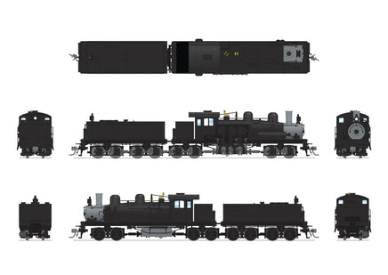 HO Broadway Ltd Class D 4-Truck Shay, Unlettered, Painted Black, No-Sound / DCC-Ready 8258