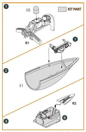 1/48 Clear Prop F-86A Canopy Frame Detailing Set (CP) 48056