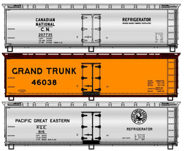 HO Accurail 40' Wood Refrigerator Car 3-Car Set (CN, GT, PGE) 8180