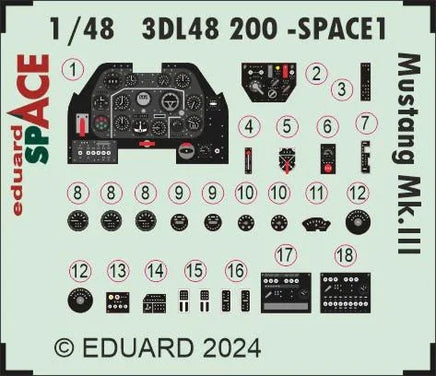 1/48 Eduard Mustang Mk.III Space for EDUARD 3DL48200