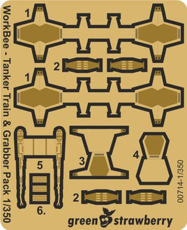 1/350 Green Strawberry Photo Etch WorkBee #4 Tanker Train & Grabber Pack 00714