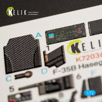 1/72 Kelik F-35B Interior 3D Decals for Hasegawa Kit K72036