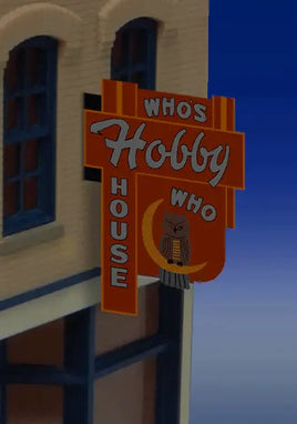 HO Miller Engineering Small Vertical Who's Hobby House Billboard 44-1452 - MPM Hobbies