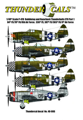 1/48 Thundercals Bubbletop & Razorback Thunderbolts ETO Part 1 84th FS/78th FG 48006