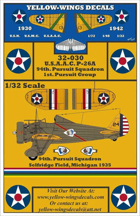 Yellow-Wings Decals packaging with airplane illustrations and text on a yellow background