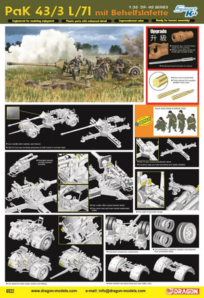 1/35 Dragon Model PaK 43/3 L/71 mit Behelfslafette 6522