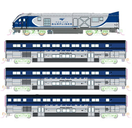 N Kato Amtrak SC-44 & Amtrak Pacific Surfliner 4 Unit Base Set w/Pre-Installed DCC + Sound 106-9001-S