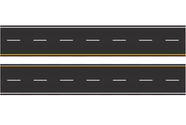 HO Easy Streets Fresh Asphalt Straight Section - Interstate (Qty 2) 315-2033