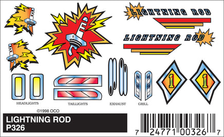 PineCar Lightning Rod Decal 326
