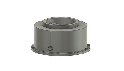 Gray mechanical component on a white background