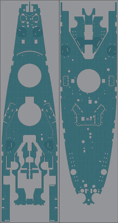 1/350 Pontos Model USS Missouri Wooden Deck Set Blue Deck 35002WD1