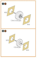 1/48 Clear Prop F-4G/E Phantom II Painting Mask on Yellow Kabuki Paper for MENG Kit 48028