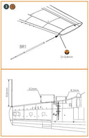Detailed view of Clear Prop turned brass accessories A72040 including pitot tubes and gun barrels for 1/72 scale A2D Skyshark aircraft model kit
