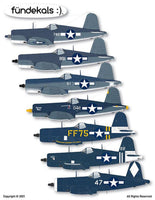 1/48 Fundekals USMC F4U CORSAIRS (similar to 48-005) 48024