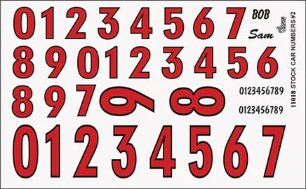1/24-1/25 Gofer Numbers Red Decal Sheet 11018