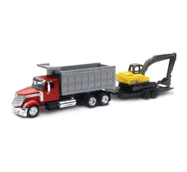 1/43 New-Ray International Lonestar Dump Truck w/ Excavator 16623