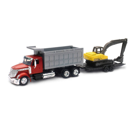 1/43 New-Ray International Lonestar Dump Truck w/ Excavator 16623