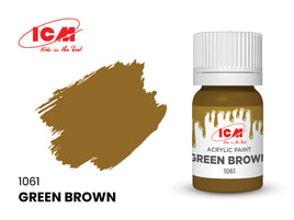 ICM Acrylic Paint Green Brown (12ml) 1061