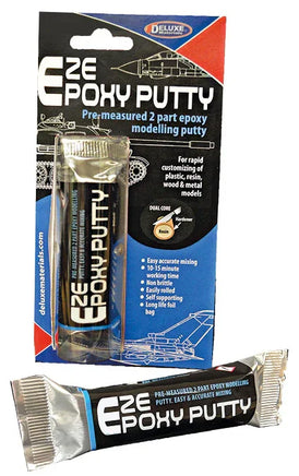 Eze Epoxy Putty packaging with a small tube of putty on a white background