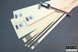 Bud Nosen Balsa Wood Stick 3/32" x 3/16" x 36" (36/pkg) 1024