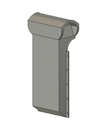 Gray metal vent on a white background