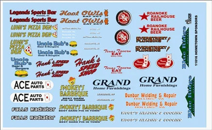 1/24-1/25 Gofer Hometown Sponsors Decal Sheet 11016