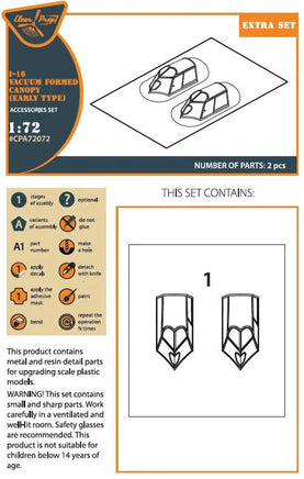 1/72 Clear Prop I-16 Vacuum Formed Canopy (Early Version) for CP Kit 72072