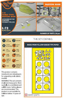 1/72 Clear Prop I-16 (Early Version) Painting Mask on Yellow Kabuki Paper for CP Kit 72074